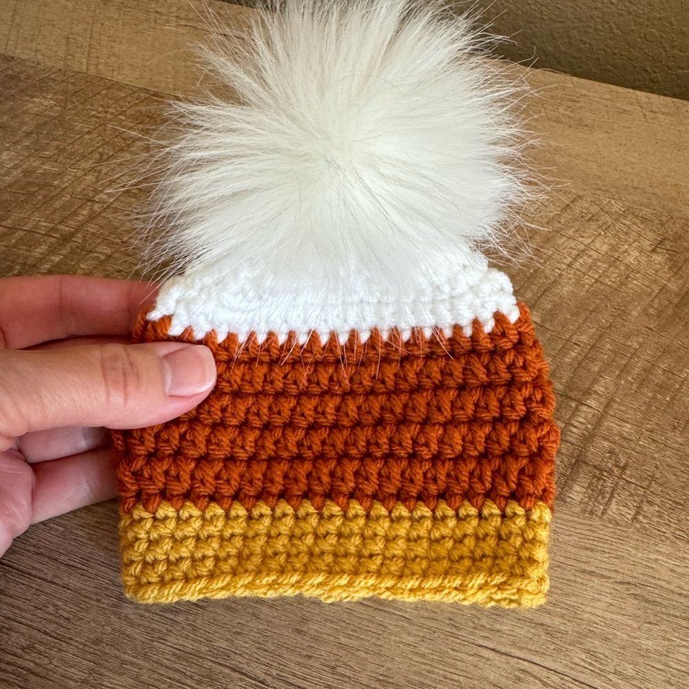 Preemie Candy Corn Happy Halloween Baby Hat